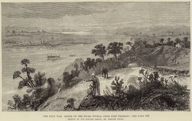 Der Zulukrieg, Mündung des Flusses Tugela, von Fort Pearson
